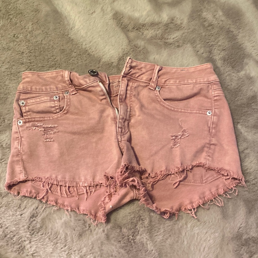 Womens pink jean shorts